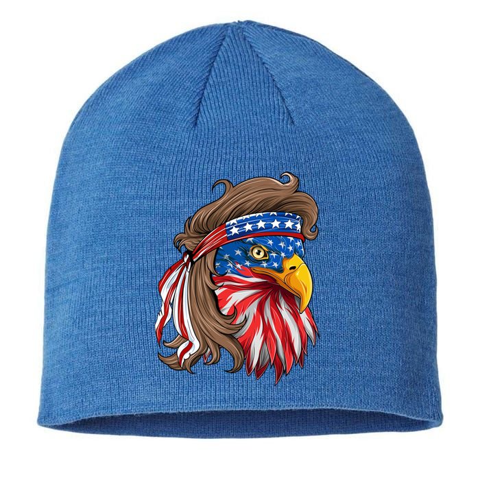 American Usa Bald Eagle Mullet Funny Patriotic 4th Of July Gift Sustainable Beanie