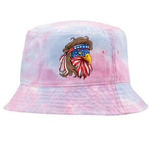 American Usa Bald Eagle Mullet Funny Patriotic 4th Of July Gift Tie-Dyed Bucket Hat