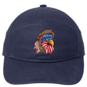 American Usa Bald Eagle Mullet Funny Patriotic 4th Of July Gift 7-Panel Snapback Hat