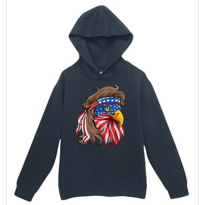 American Usa Bald Eagle Mullet Funny Patriotic 4th Of July Gift Urban Pullover Hoodie