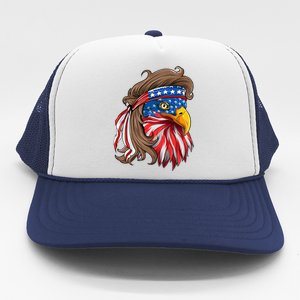 American Usa Bald Eagle Mullet Funny Patriotic 4th Of July Gift Trucker Hat