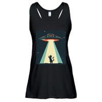 Awesome Ufo Beams A Cat Up For Intergalactic Laughs Ladies Essential Flowy Tank