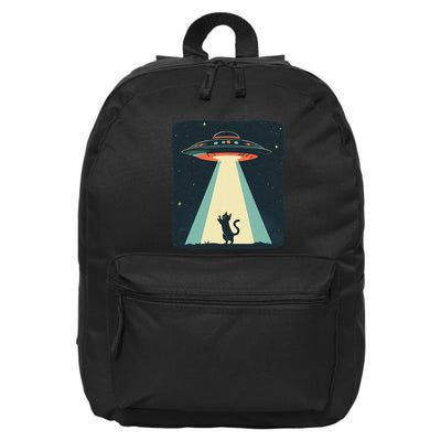 Awesome Ufo Beams A Cat Up For Intergalactic Laughs 16 in Basic Backpack