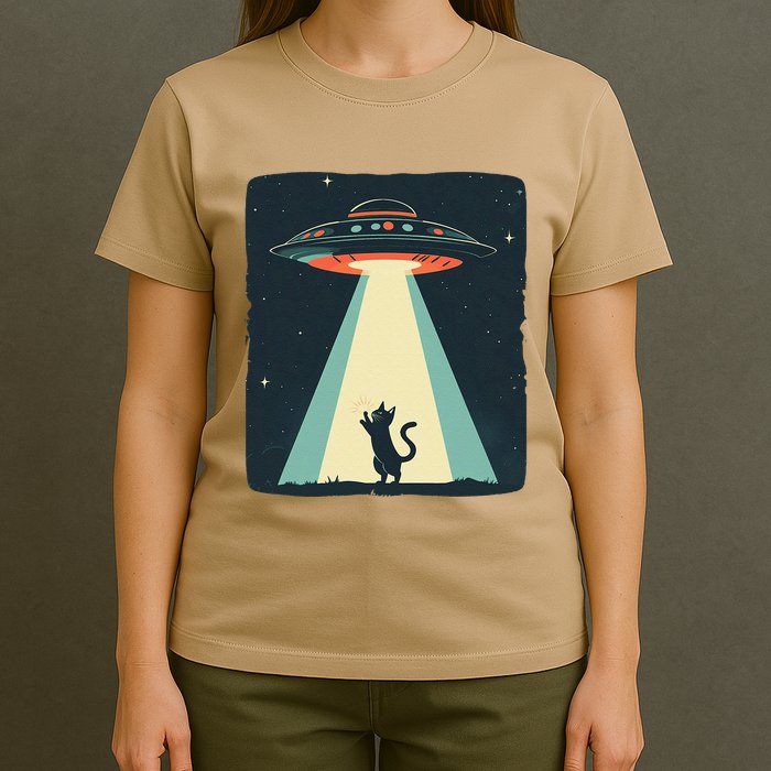 Awesome Ufo Beams A Cat Up For Intergalactic Laughs T-Shirt