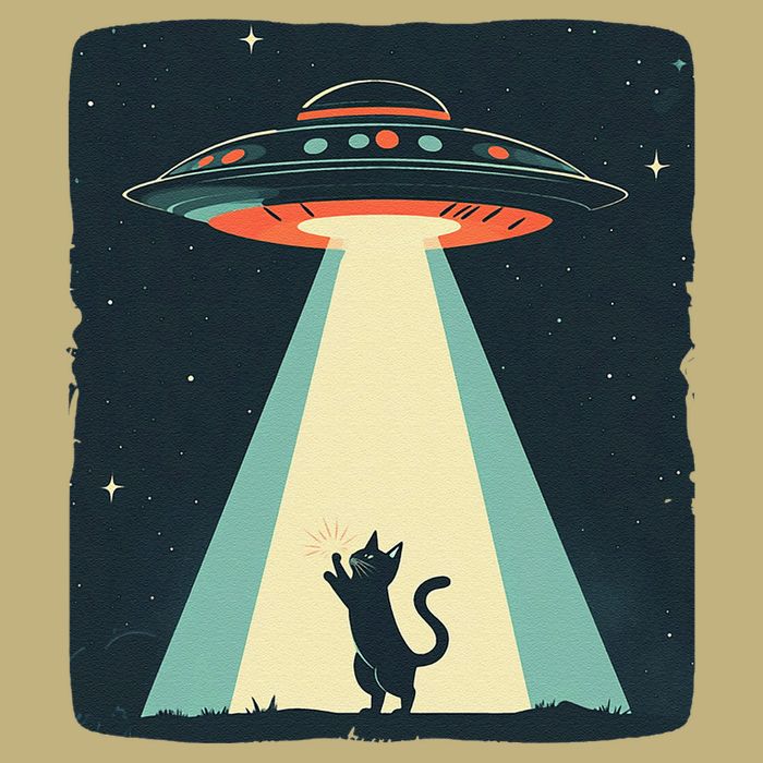 Awesome Ufo Beams A Cat Up For Intergalactic Laughs T-Shirt