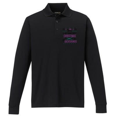 Awesome Ugly Christmas Dachshund Gift Performance Long Sleeve Polo