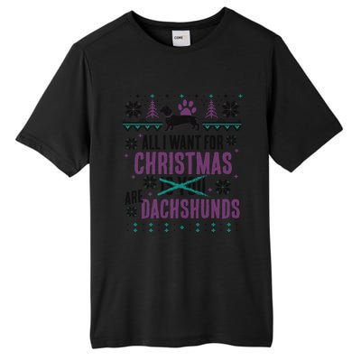 Awesome Ugly Christmas Dachshund Gift Tall Fusion ChromaSoft Performance T-Shirt