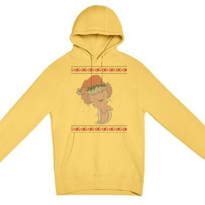 Axolotl Ugly Christmas Sweater Design Premium Pullover Hoodie