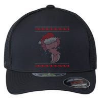 Axolotl Ugly Christmas Sweater Design Flexfit Unipanel Trucker Cap