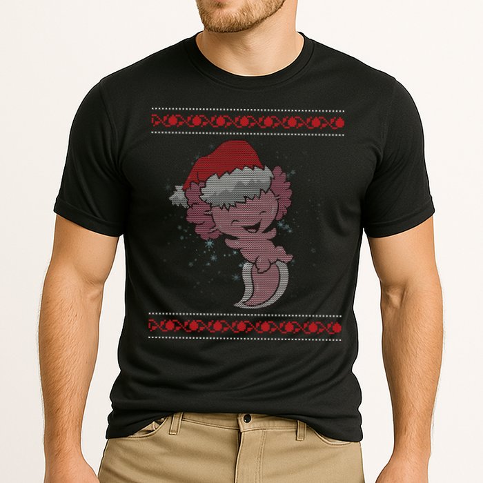 Axolotl Ugly Christmas Sweater Design Performance Shirt