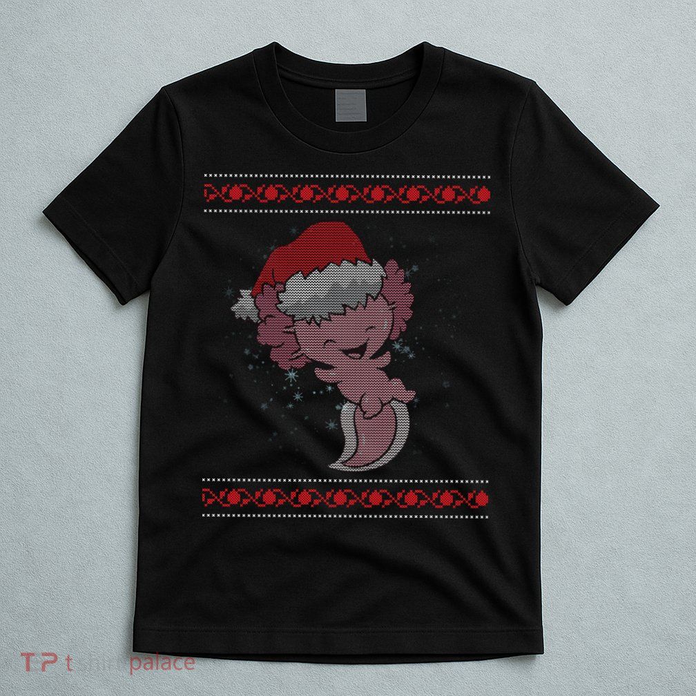Axolotl Ugly Christmas Sweater Design T-Shirt