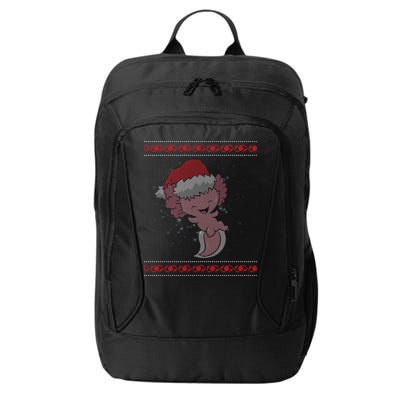 Axolotl Ugly Christmas Sweater Design City Backpack