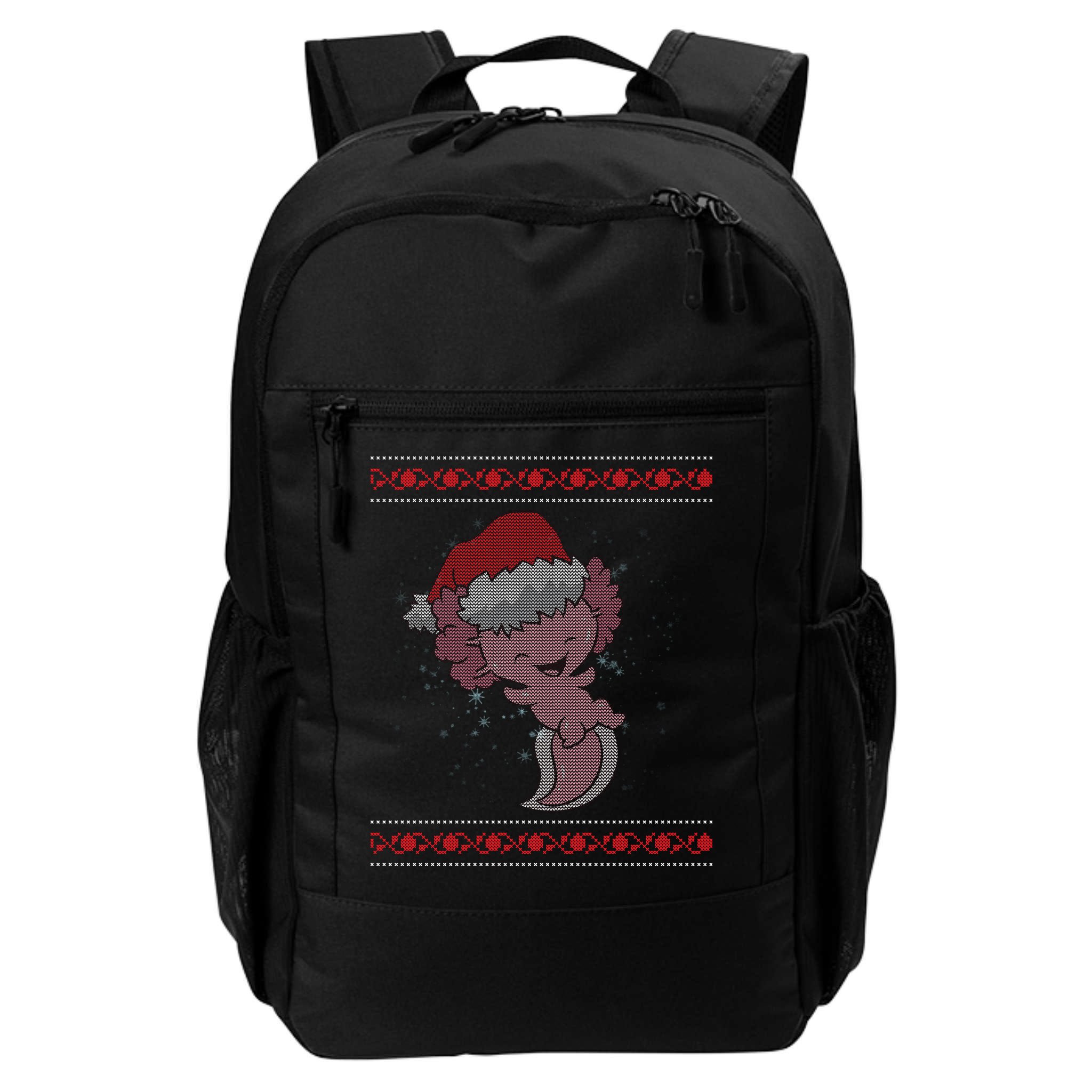 Axolotl Ugly Christmas Sweater Design Backpack