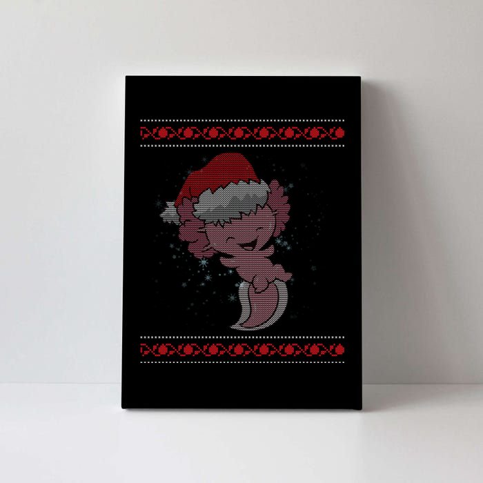 Axolotl Ugly Christmas Sweater Design Canvas