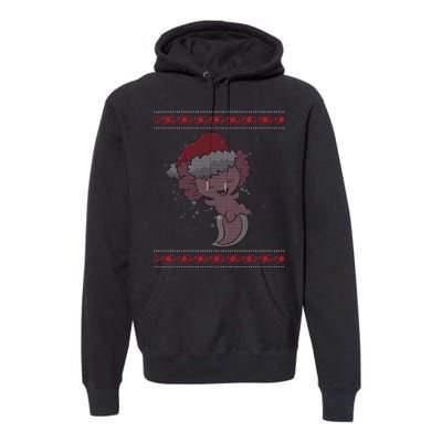 Axolotl Ugly Christmas Sweater Design Premium Hoodie