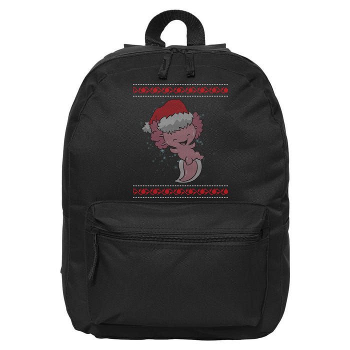 Axolotl Ugly Christmas Sweater Design 16 in Basic Backpack