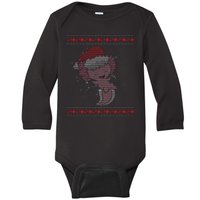 Axolotl Ugly Christmas Sweater Design Baby Long Sleeve Bodysuit