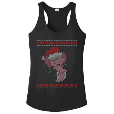 Axolotl Ugly Christmas Sweater Design Ladies PosiCharge Competitor Racerback Tank