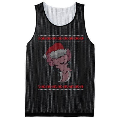 Axolotl Ugly Christmas Sweater Design Mesh Reversible Basketball Jersey Tank