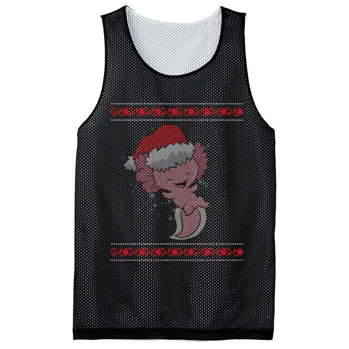 Axolotl Ugly Christmas Sweater Design Mesh Reversible Basketball Jersey Tank