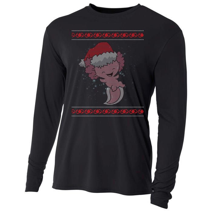 Axolotl Ugly Christmas Sweater Design Cooling Performance Long Sleeve Crew