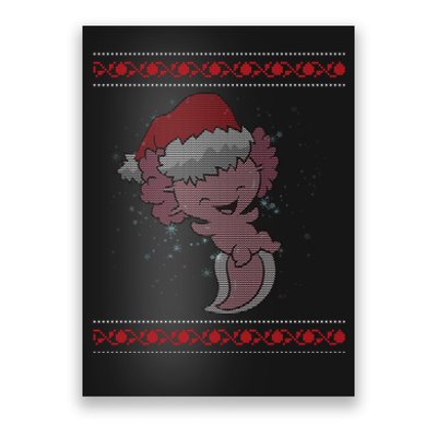 Axolotl Ugly Christmas Sweater Design Poster