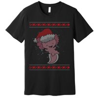 Axolotl Ugly Christmas Sweater Design Premium T-Shirt