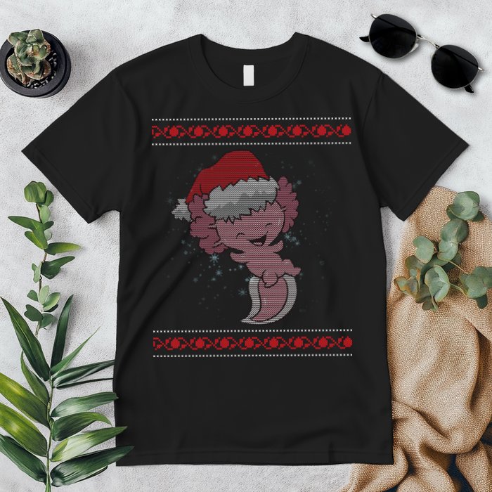 Axolotl Ugly Christmas Sweater Design Premium T-Shirt