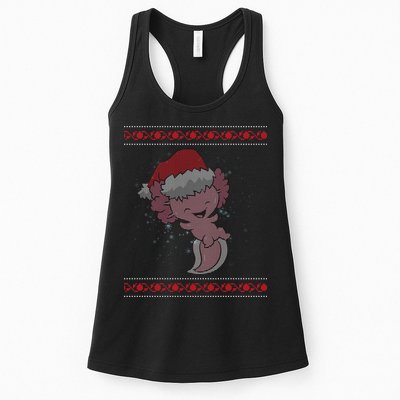Axolotl Ugly Christmas Sweater Design Womens Tank Top