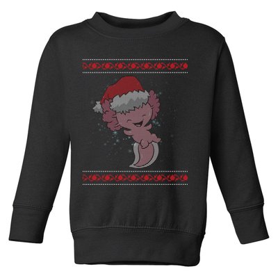 Axolotl Ugly Christmas Sweater Design Toddler Sweatshirt