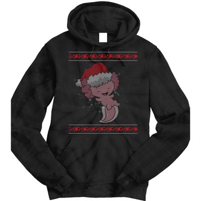 Axolotl Ugly Christmas Sweater Design Tie Dye Hoodie