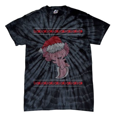 Axolotl Ugly Christmas Sweater Design Tie-Dye T-Shirt