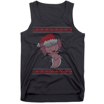 Axolotl Ugly Christmas Sweater Design Tank Top