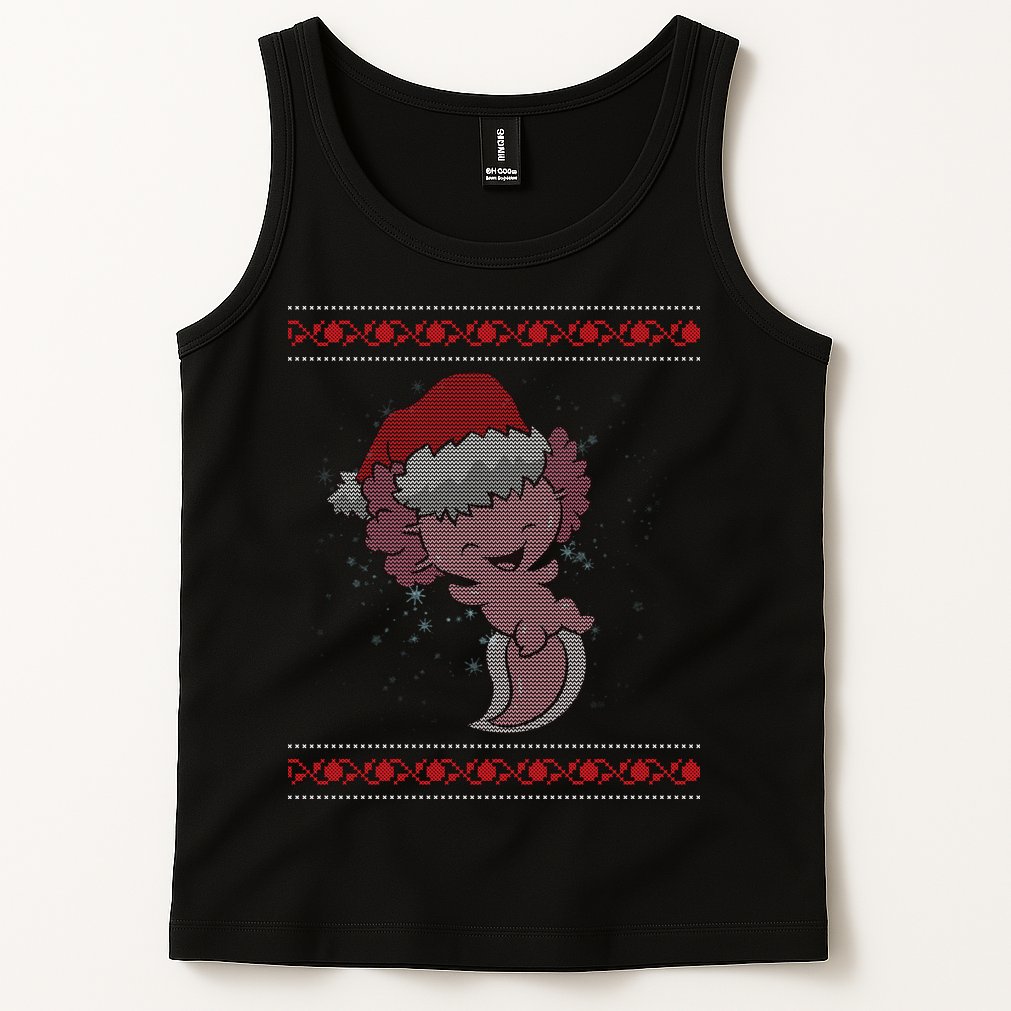 Axolotl Ugly Christmas Sweater Design Tank Top