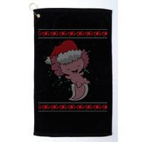 Axolotl Ugly Christmas Sweater Design Golf Towel