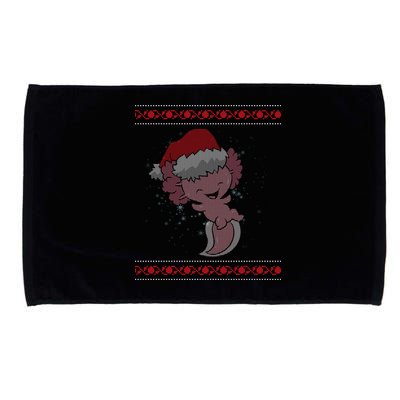 Axolotl Ugly Christmas Sweater Design Microfiber Hand Towel