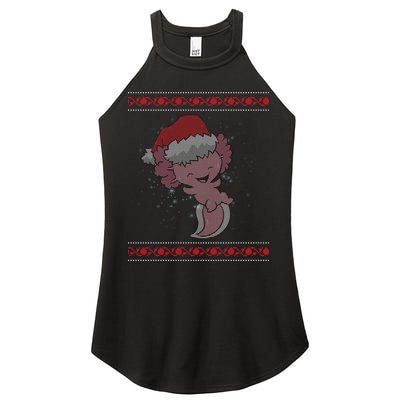 Axolotl Ugly Christmas Sweater Design Women's Perfect Tri Rocker Tank