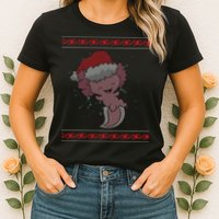 Axolotl Ugly Christmas Sweater Design Womens T-Shirt