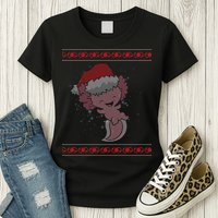 Axolotl Ugly Christmas Sweater Design Womens T-Shirt