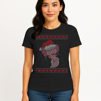 Axolotl Ugly Christmas Sweater Design Womens T-Shirt
