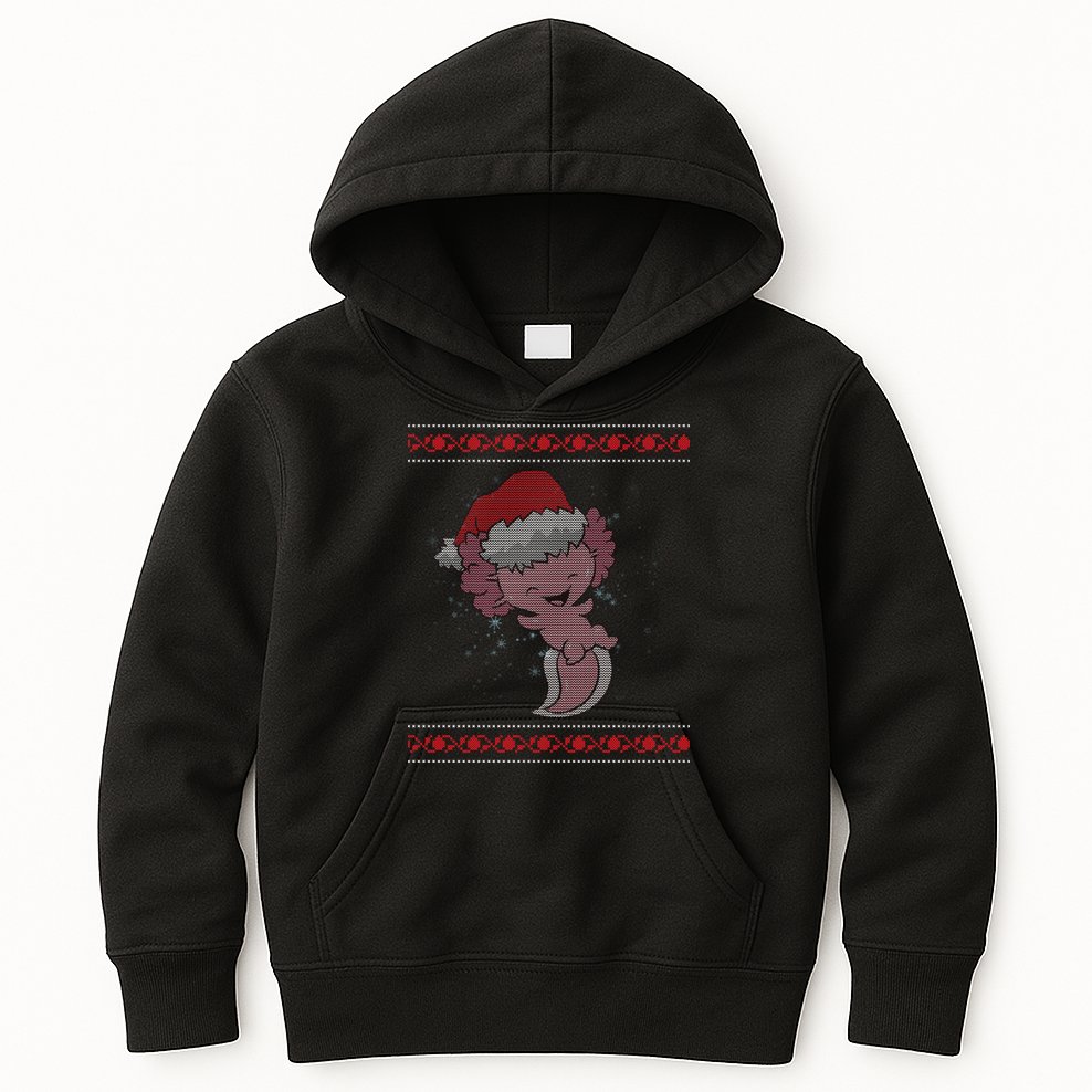 Axolotl Ugly Christmas Sweater Design Kids Hoodie