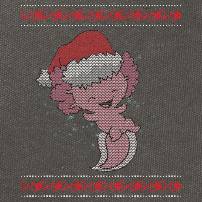 Axolotl Ugly Christmas Sweater Design Cotton Canvas Backpack