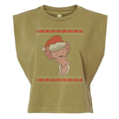 Axolotl Ugly Christmas Sweater Design Garment-Dyed Women's Muscle Tee