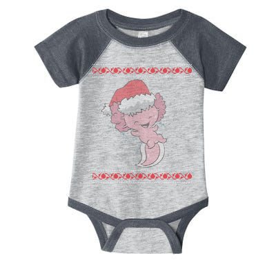 Axolotl Ugly Christmas Sweater Design Infant Baby Jersey Bodysuit