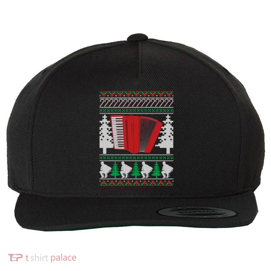 Accordion Ugly Christmas Wool Snapback Cap