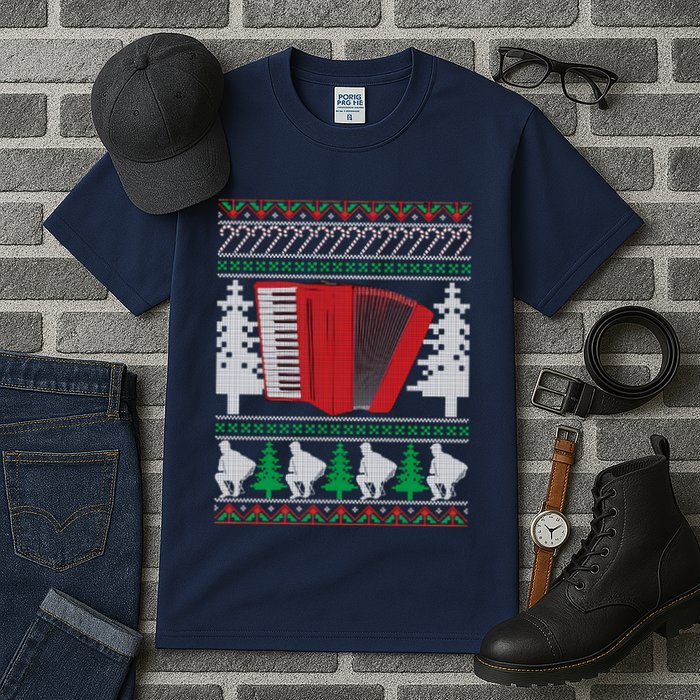 Accordion Ugly Christmas Tall T-Shirt