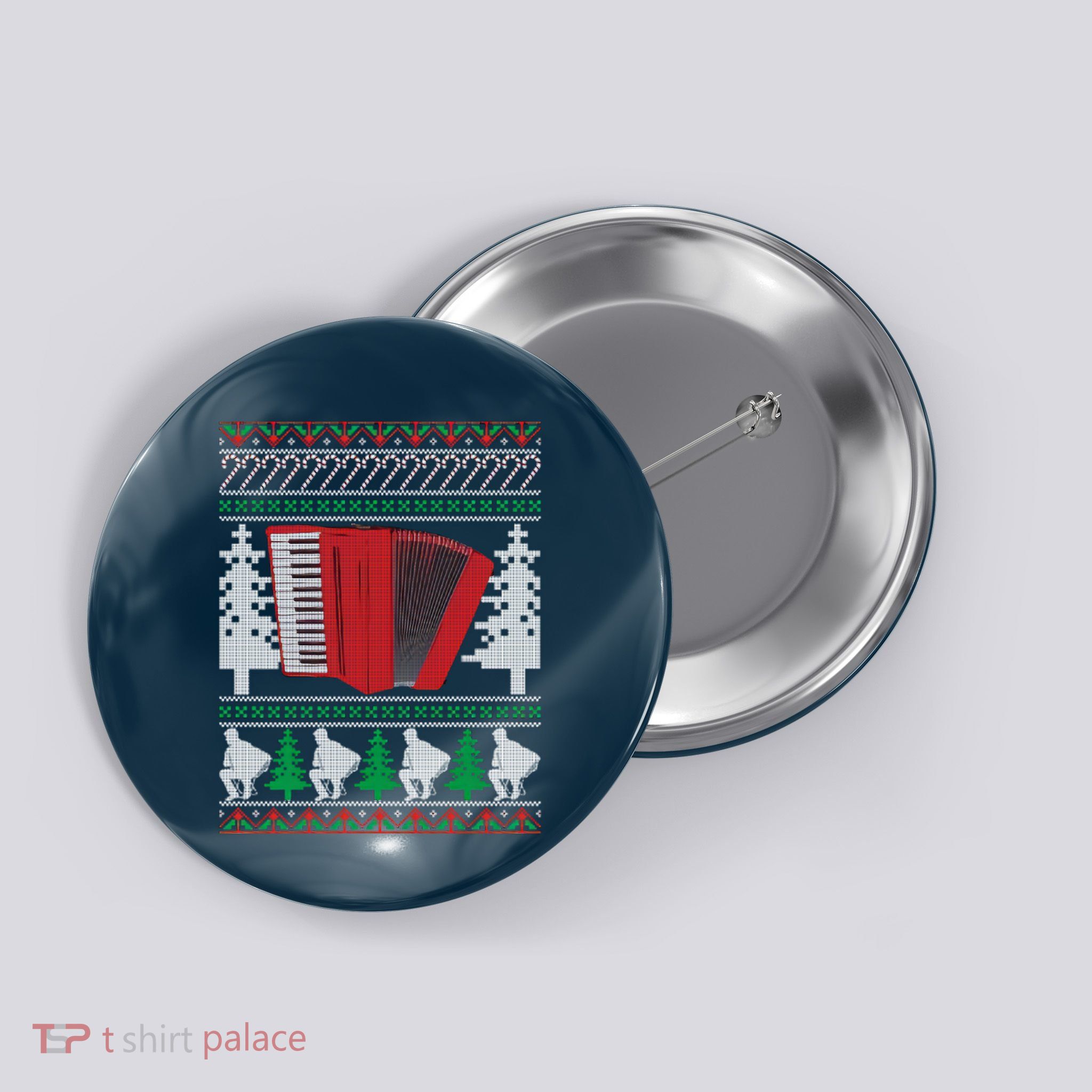Accordion Ugly Christmas Button