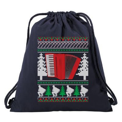 Accordion Ugly Christmas Drawstring Bag