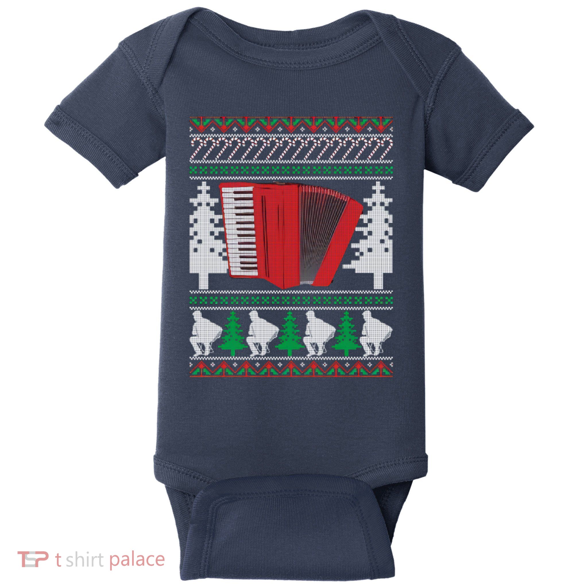 Accordion Ugly Christmas Baby Bodysuit