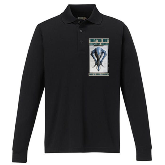 Alien Ufo Conspiracy Theory Disclosure Performance Long Sleeve Polo